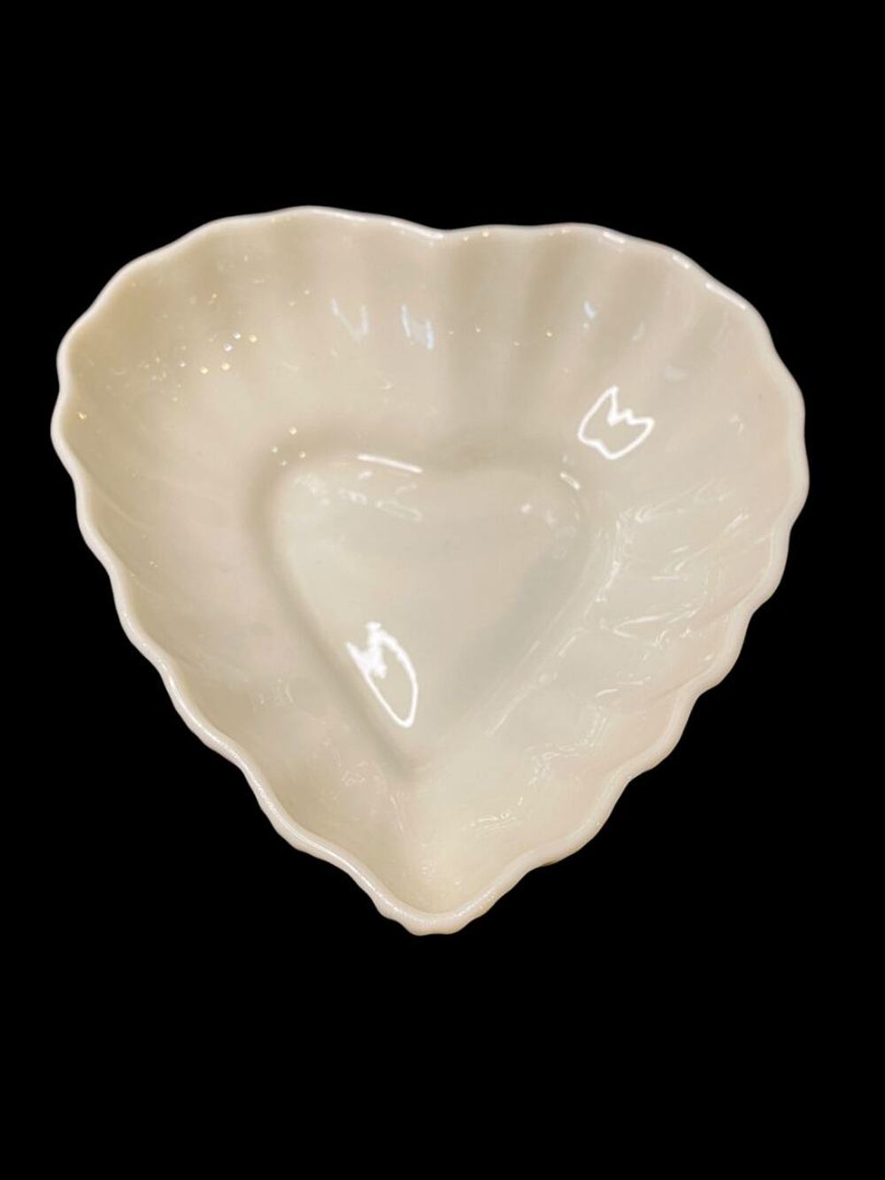 Belleek Ireland Bowl Heart Shaped Trinket Candy Dish 4.5"